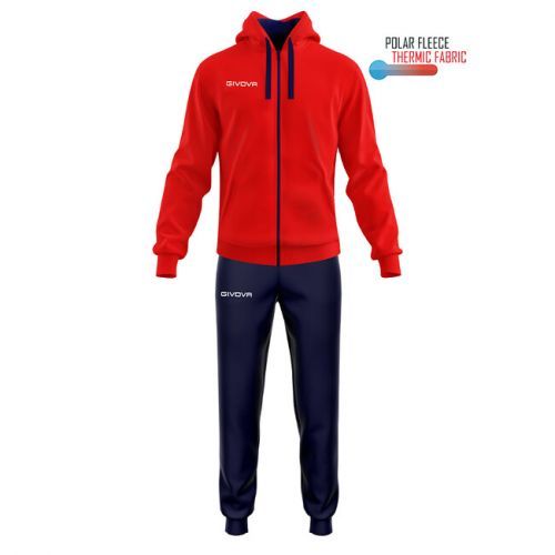 TUTA KING IN POLARFLEECE (SORRENTO) ROSSO/BLU Tg. 3XL