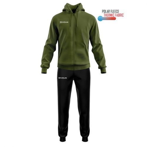 TUTA KING IN POLARFLEECE (SORRENTO) VERDE MILITARE/NERO Tg. 3XL