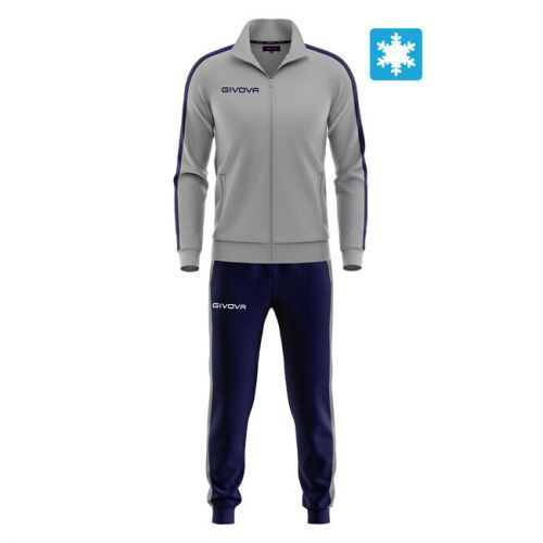 TUTA REVOLUTION FELPA GRIGIO  MELANGE CHIARO/BLU Tg. 4XL
