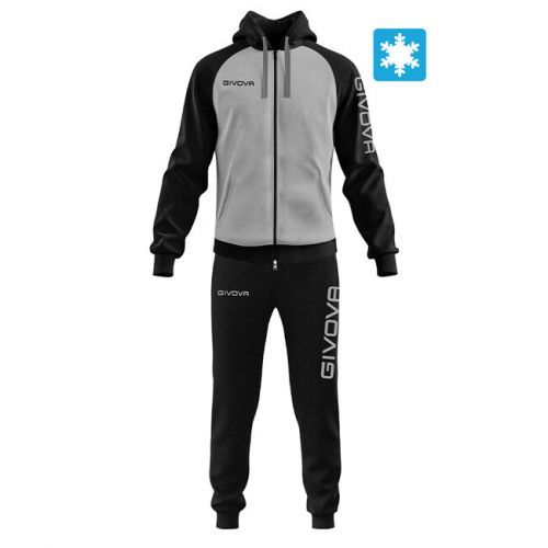 TUTA SUPER KING FELPA GRIGIO MELANGE CHIARO/NERO Tg. L