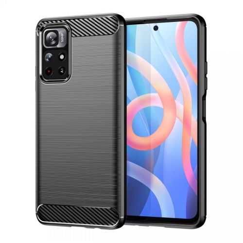 Puzdro Carbon Bush TPU pre Xiaomi Redmi Note 11 5G/Poco M4 Pro  - Čierna KP15335