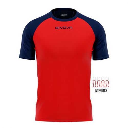 SHIRT CAPO INTERLOCK ROSSO/BLU Tg. 3XS