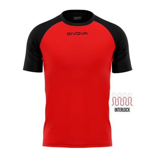 SHIRT CAPO INTERLOCK ROSSO/NERO Tg. 4XS