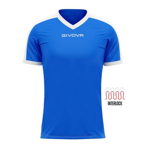 SHIRT REVOLUTION INTERLOCK AZZURRO/BIANCO Tg. 4XS