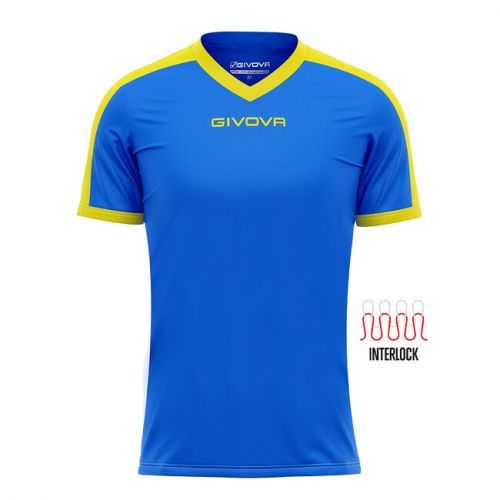 SHIRT REVOLUTION INTERLOCK AZZURRO/GIALLO Tg. 2XL