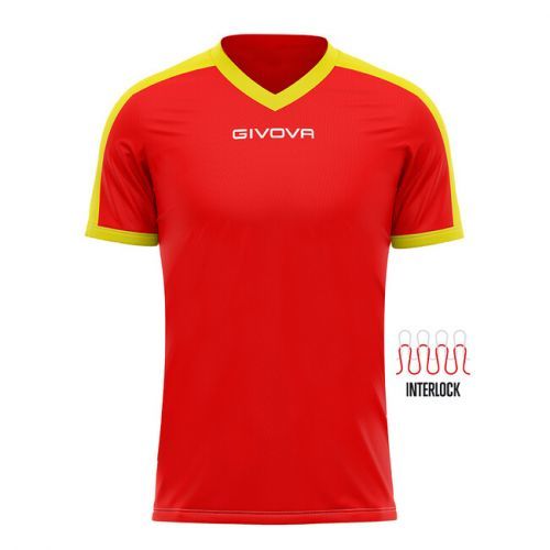 SHIRT REVOLUTION INTERLOCK ROSSO/GIALLO Tg. 2XS