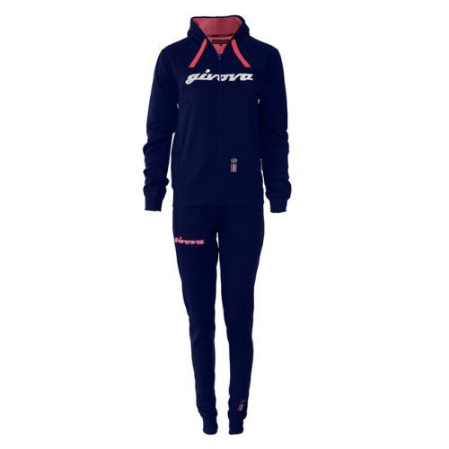 TUTA DONNA 105 PAILLETTES CON CAPP in FELPA BLU/FUXIA Tg. L