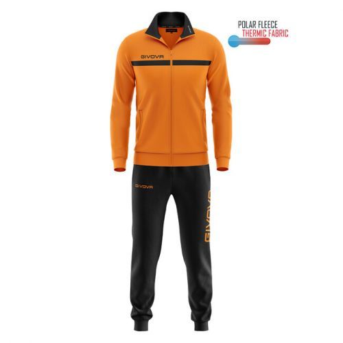 TUTA GIVOVA ONE FULL ZIP POLARFLEECE ARANCIO/NERO Tg. 3XL