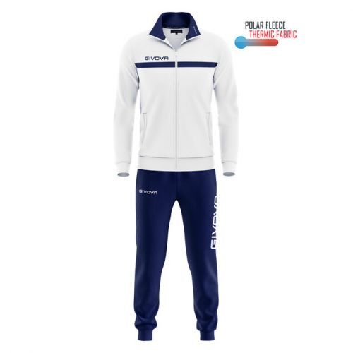 TUTA GIVOVA ONE FULL ZIP POLARFLEECE BIANCO/BLU Tg. L