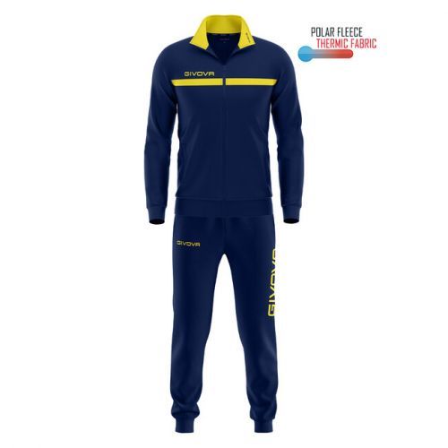 TUTA GIVOVA ONE FULL ZIP POLARFLEECE BLU/GIALLO Tg. 2XS