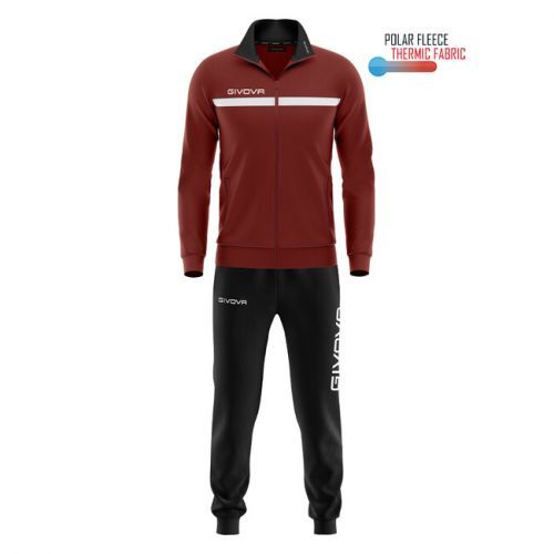 TUTA GIVOVA ONE FULL ZIP POLARFLEECE GRANATA/NERO Tg. 4XS