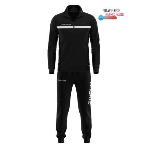 TUTA GIVOVA ONE FULL ZIP POLARFLEECE NERO/BIANCO Tg. S