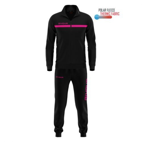 TUTA GIVOVA ONE FULL ZIP POLARFLEECE NERO/FUXIA Tg. XL