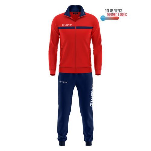 TUTA GIVOVA ONE FULL ZIP POLARFLEECE ROSSO/BLU Tg. XL