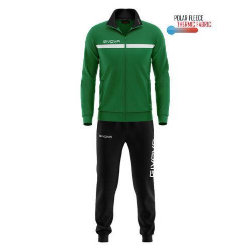 TUTA GIVOVA ONE FULL ZIP POLARFLEECE VERDE/NERO Tg. 2XS