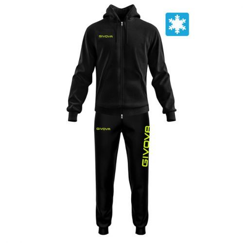 TUTA KING FELPA NERO/VERDE FLUO Tg. S