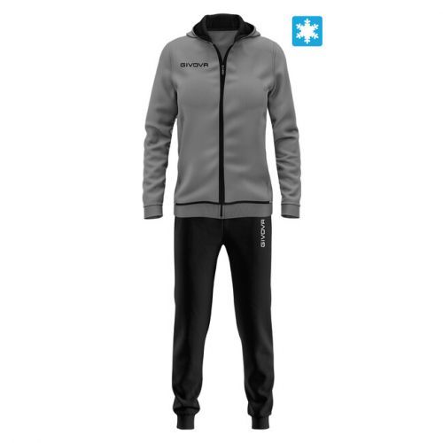 TUTA KING STAR DONNA FELPA GRIGIO CHIARO/NERO Tg. 2XS