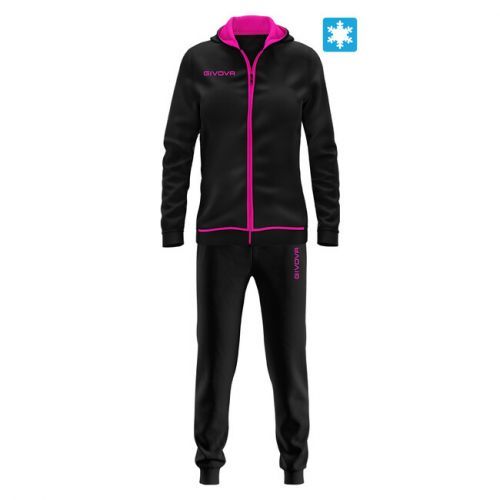 TUTA KING STAR DONNA FELPA NERO/FUXIA Tg. 2XL