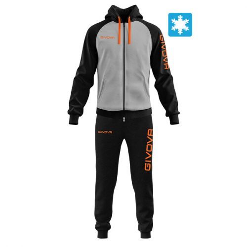 TUTA SUPER KING FELPA GRIGIO MEL.CHIARO/ARANCIO FLUO Tg. S