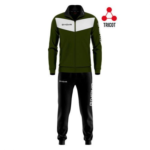TUTA VISA TRIACETATO VERDE MILITARE/NERO Tg. XL