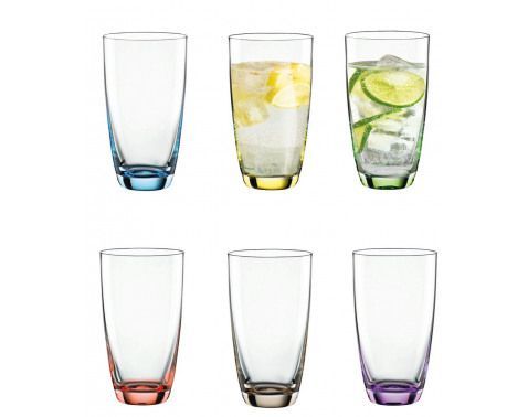 Sada 6 farebných pohárov Viva Colori%