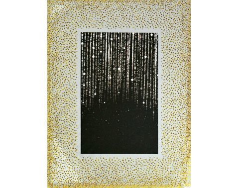 Fotorámik sklenený 10x15 cm, zlaté trblietavé bodky%