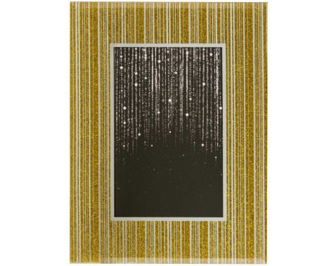 Fotorámik sklenený 10x15 cm, zlatý trblietavý%