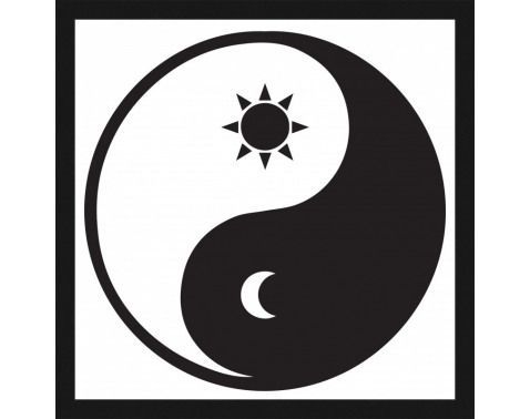 Rámovaný obraz Jin a jang (deň a noc), 30x30 cm%