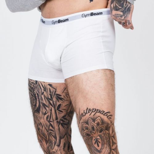 GymBeam Pánske boxerky Essentials 3Pack White  S