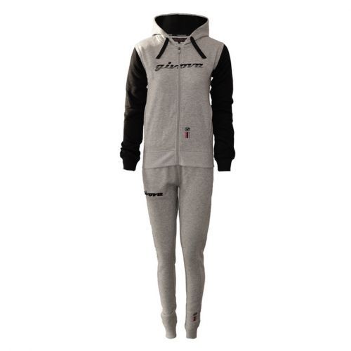 TUTA DONNA 103 CON CAPP. in FELPA GRIGIO CHIARO/NERO Tg. 2XL