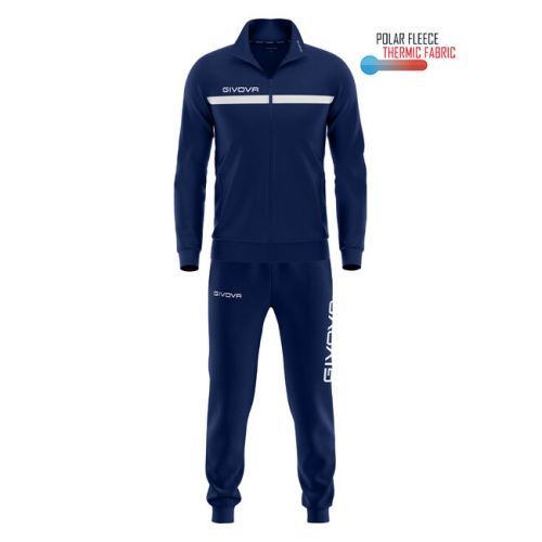 TUTA GIVOVA ONE FULL ZIP POLARFLEECE BLU/BIANCO Tg. XS