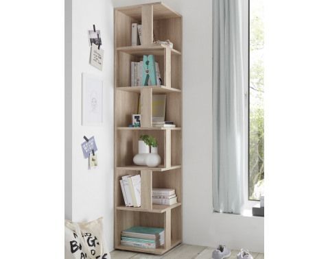 Rohový regál s priehradkami Corner Shelf, dub sonoma%