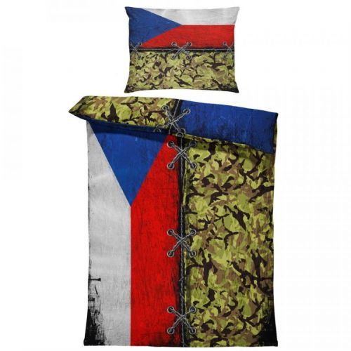 Obliečky maskáčové pre jedno lôžko Impar Vlajka - český vzor, 150x200 + 50x60