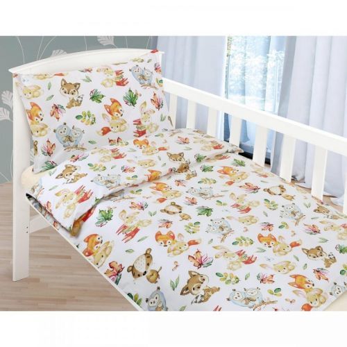 Bellatex Detské bavlnené obliečky do postieľky Agáta Zvieratká, 90 x 135 cm, 45 x 60 cm