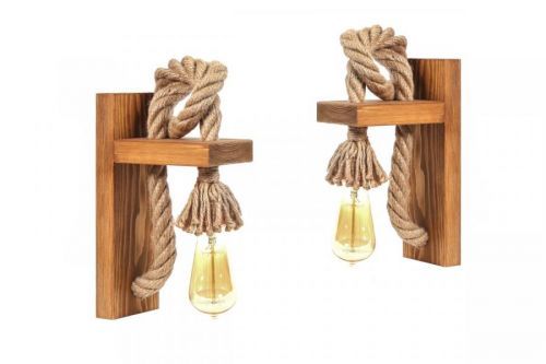 Sada 2 nástěnných lampa Ahsap smrk