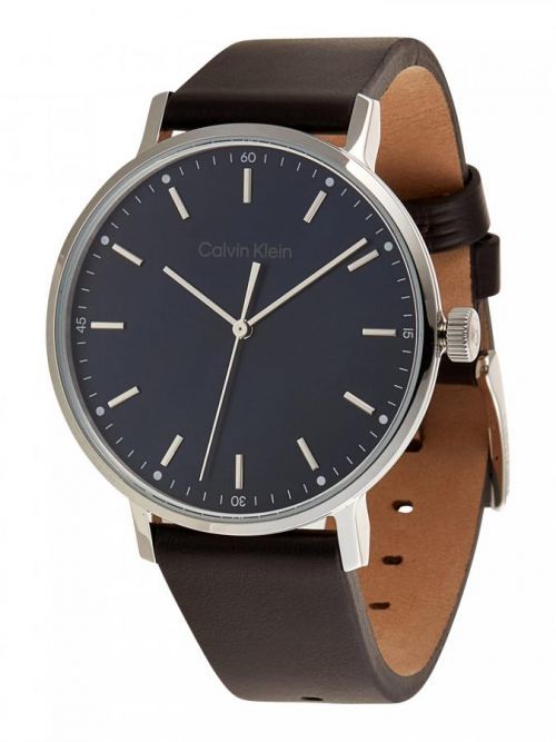 Calvin Klein Analógové hodinky  tmavohnedá / námornícka modrá / strieborná