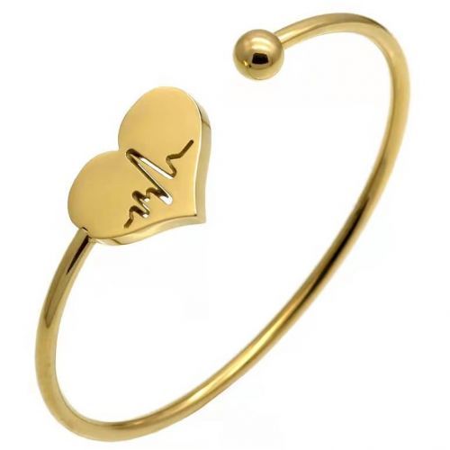 Náramok Heart EKG-Zlatá KP15174