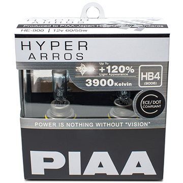 PIAA Hyper Arros 3900K HB4 + 120 % zvýšený jas, 2 ks