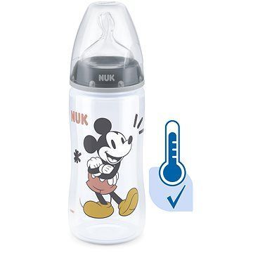 NUK FC+ fľaša Mickey s kontrolou teploty 300 ml, sivá