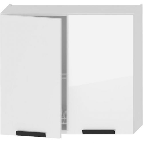 Kuchynská skrinka Denis w80su alu biely satén mat/biela