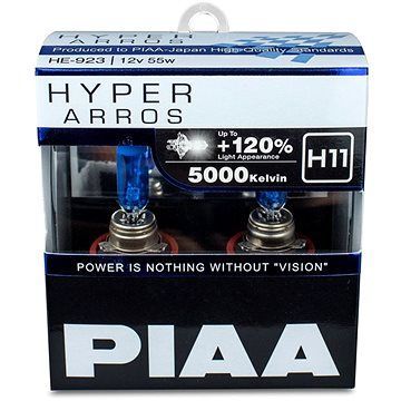 PIAA Hyper Arros 5000K H11 + 120%, jasne biele svetlo s teplotou 5000K, 2 ks