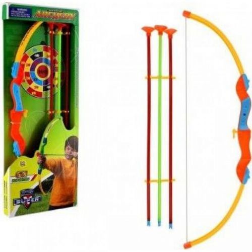 Luk 52cm +3 šípy s prísavkami plast v krabici