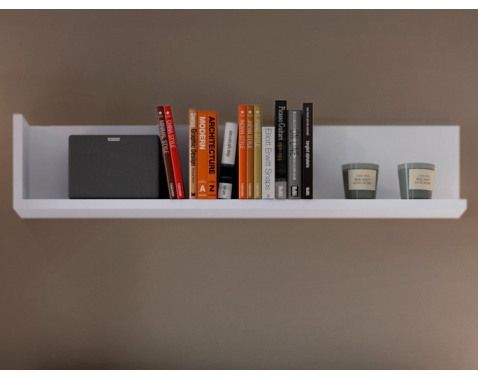 Nástenná polica Lyon 120 cm, biely lesk%