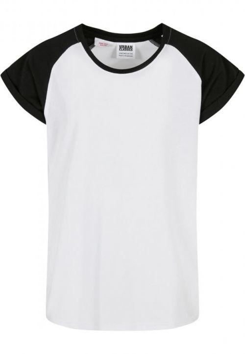 Urban Classics Girls Contrast Raglan Tee white/black - 110/116