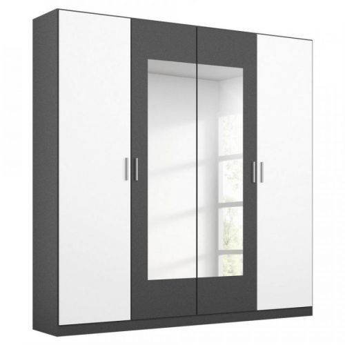 Skriňa S Otočnými Dverami Borneo Š: 181cm Sivá/biela