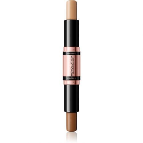 Makeup Revolution Fast Base obojstranná kontúrovacia tyčinka odtieň Medium 2x4,3 g