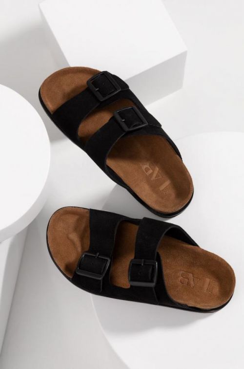 Semišové šľapky Answear Lab dámske, čierna farba,