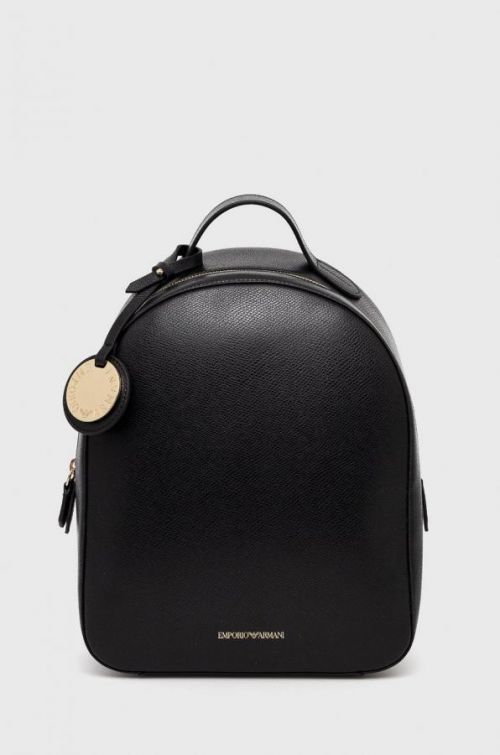 Ruksak Emporio Armani dámsky, čierna farba, malý, jednofarebný