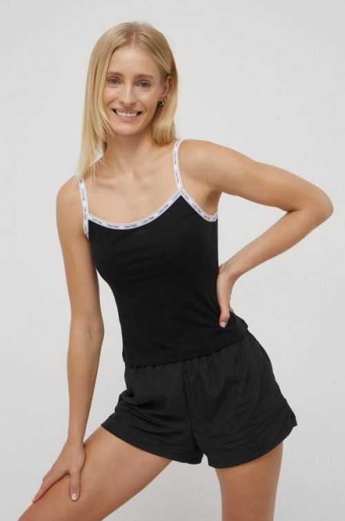 Plážový top Calvin Klein dámsky, čierna farba,