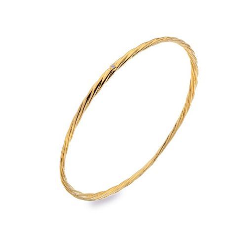 Hot Diamonds Pevný pozlátený náramok s diamantom Jac Jossa Soul DL640